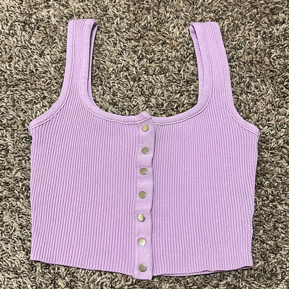 No brand purple cropped tank